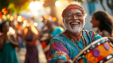 Business leader participating in a local cultural event with community members, representing social inclusion in ESG practices