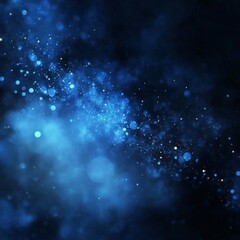 Leinwandbilder - Abstract Blue Nebula: A Celestial Tapestry of Light, Shadow, and Mystical Sparkles in the Cosmos