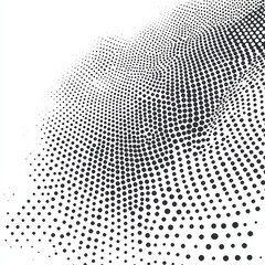 Fototapete - Abstract Dot Matrix Design: A Wavy Array of Black Circles on a White Background Creating a Dynamic Visual Effect