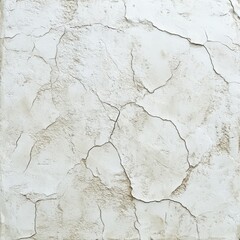 Aufkleber - Cracked White Plaster Wall Texture with Peeling Paint and Aged Surface Detailing a Weathered and Textured Abstract Background
