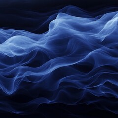 Poster - Ethereal Blue Waves: A Dreamy Abstract Landscape of Light and Shadow, Evoking Calm and Mystery in a Fluid, Organic Pattern