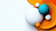 © Oleksandr - A white background with a colorful design of balls. The balls are in different sizes and colors, and they are arranged in a circular pattern. Scene is playful and fun