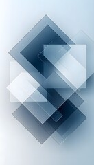 Wall Mural - overlapping translucent blue squares create an abstract geometric composition