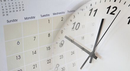 Wall Mural - clock and calendar