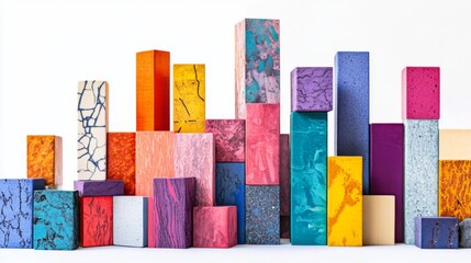 Wall Mural - vibrant abstract blocks create a striking visual landscape. these colorful shapes capture attention 
