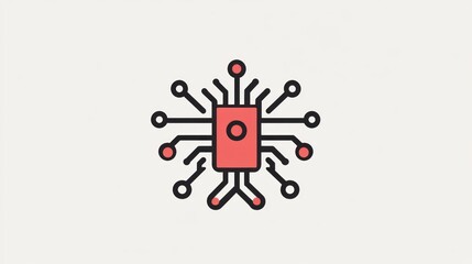 Abstract Microchip Circuit Board Network Technology Icon
