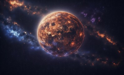 Wall Mural - Stunning planetary view in deep space