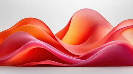 Poster - Abstract Red Orange Pink Waves Background Design