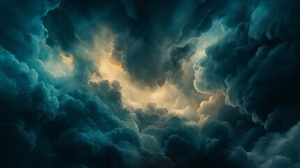 Wall Mural - A stormy sky painted in intense, thick brushstrokes.