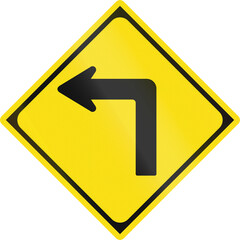 Wall Mural - Japanese road sign - Left sharp turn