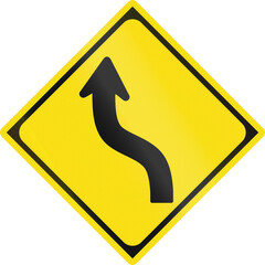 Wall Mural - Japanese road sign - Double bend to the left