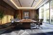 © Tunsale - Luxury meeting room with daylight. AI generated illustration.