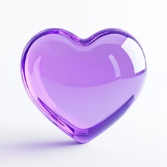 A three-dimensional satin heart in purple, intended for Valentine's Day decor, set against a white background.