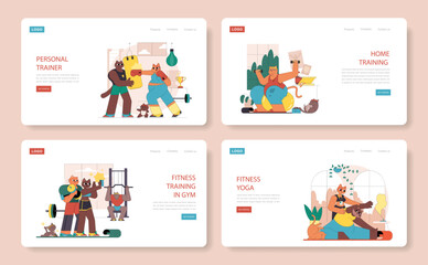  Fitness. Flat Vector Illustration