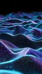 Wall Mural - glowing blue and purple lines are creating a wavy pattern