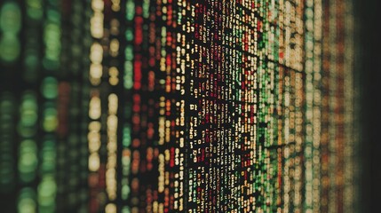 Abstract close-up of colorful computer code