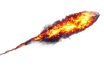 Wall Mural - Fiery meteor streaks night sky