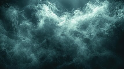 Mystical smoke swirling in dark space.  Background light.  Suitable for sci-fi posters or digital art