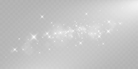 Aufkleber - Glowing stars, sparkles, light streaks, and shimmering particles on transparent background for overlays and magical effects.

