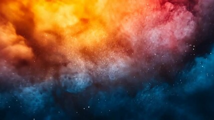 Wall Mural - Vibrant cosmic cloud formation displaying a blend of colors and twinkling stars in the night sky