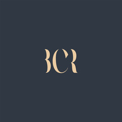 Wall Mural - BCR abstract letter logo design. This logo is designed by three abstract letters.