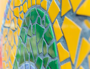 closeup detail of colorful tiles