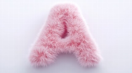 Wall Mural - Fuzzy Pink Letter: The letter 'A' is rendered in a soft, fluffy, and inviting texture. This image showcases the simple elegance of typography with a unique and tactile visual appeal.