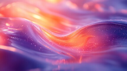 Wall Mural - In a holographic display, a vibrant, colorful liquid swirls. It has a captivating impact as it melts and flows like lustrous oil.