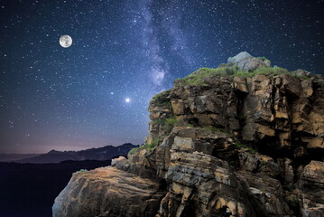 night moon space galaxy nature landscape mountain outdoor travel