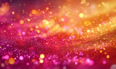 Wall Mural - artistic glowing particles forming dynamic swirling patterns in vibrant pink and orange hues, symbol