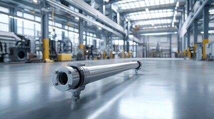 Leinwandbilder - 3D rendered animation showcasing the smooth and efficient extension and retraction of a hydraulic cylinder a crucial component in various industrial and manufacturing processes