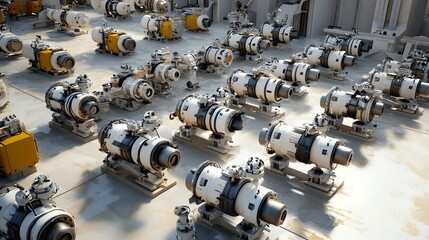 Aufkleber - A large scale hydraulic dam gate system controlling the flow of water featuring intricate pistons reservoirs and other sophisticated machinery