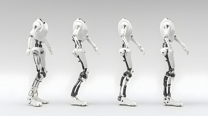 Fototapete - A photo of a futuristic concept of hydraulic powered prosthetics that enhance human mobility and assistance for those with disabilities or in need of rehabilitation  The prosthetics feature a sleek