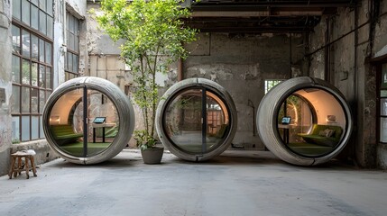 Leinwandbilder - A photographic depiction of a futuristic pneumatic transportation system designed with from cutting edge hyperloop technology  The image showcases a modern circular