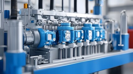 Poster - Close up view of the intricate components of a hydrostatic transmission system used in agricultural machinery showcasing the power flow and engineering behind this efficient technology