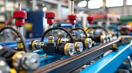 Aufkleber - Detailed close up view of hydraulic seals and gaskets installed in a pressurized industrial system designed to prevent fluid leaks and maintain system integrity