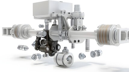 Poster - Highly detailed step by step cutaway diagram illustrating the key components and inner workings of a hydraulic brake system used in vehicles
