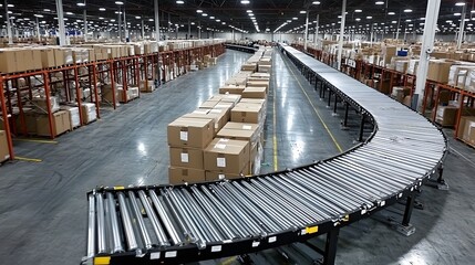 Poster - Automated Hydraulic Conveyor System Powering Efficient Warehouse Logistics and Material Handling for Commercial and Industrial Facilities