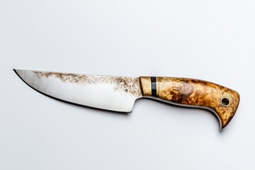 Fresh chef s knife on a light backdrop