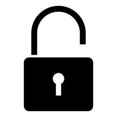 Wall Mural - Open padlock glyph solid icon