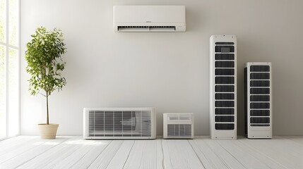 Fototapete - Futuristic and Energy Efficient Air Conditioning System Concept Designed for Modern Sustainable and Eco Friendly Interiors with Advanced Climate Control Technology
