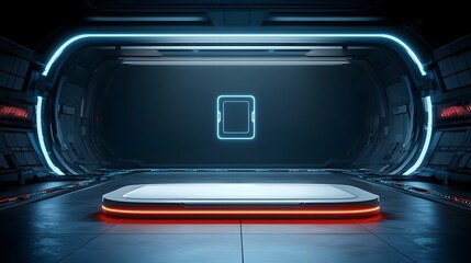 Leinwandbilder - Futuristic and energy saving air conditioning system concept with a modern minimalist design and an advanced digital dashboard for climate control and management