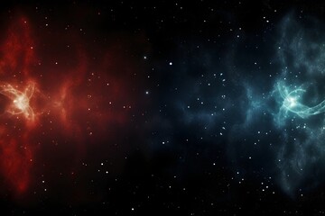 Wall Mural - deep space nebula view with red and blue cosmic clouds in starry universe. dramatic astronomy backgr