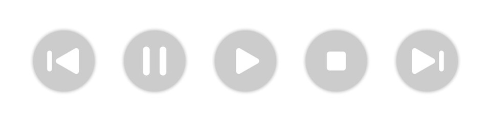 Wall Mural -  Play button set. Video or audio player buttons. Video, audio, player signs.