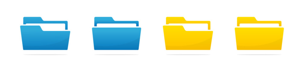 Wall Mural - file folder flat vector icons. file folder buttons. file folder icon set. opened and closed folders