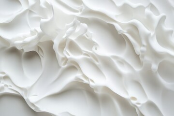 Sticker - Abstract presentation of swirls and waves of luxurious white cream