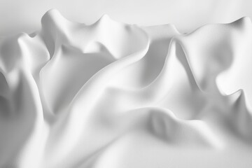 Canvas Print - Abstract composition features flowing and draped white fabric texture