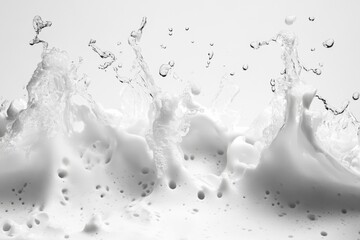 Canvas Print - Liquid foam and clear water splash against a white background