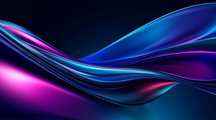 Wall Mural - dynamic curved waves against dark background