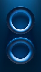 Wall Mural - two blue concentric circles are positioned on the dark background